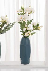 Cerámica de estilo de diseño exclusivo para hierba de Pampa y flores secas para decoración de pisos diseño antiguo floreros de color blanco Art Deco - Product Image 3
