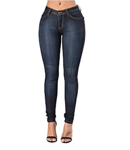 Pantalones vaqueros holgados de algodón para mujer con bolsillos delanteros y traseros, proveedor directo de fábrica, pantalones vaqueros holgados de cintura alta para mujer - Product Image 3