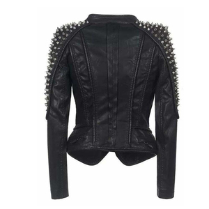 Chaqueta de mujer de béisbol con parche bordado de letras y mangas tejidas de cuero personalizado Letterman Varsity Streetwear - Product Image 2