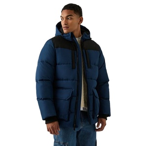 Chaqueta de Invierno para Hombre, Nueva, de Lona Negra, Cortavientos, Transpirable, Estilo Urbano, con Logotipo Frontal - Product Image 1