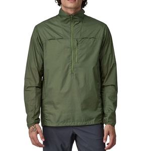 Vestes coupe-vent d'extérieur ultra légères pour hommes personnalisées OEM Vestes de randonnée imperméables à manches longues Veste coupe-vent à demi fermeture éclair - Product Image 4