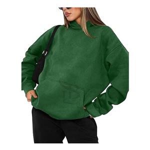 Logo personnalisé Polaire Coton Pull Hoodies Femmes Streetwear Haute Qualité Surdimensionné Goutte D'épaule Sweats À Capuche Femmes Prix de Gros - Product Image 3