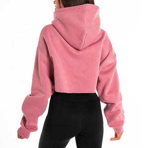Sudadera corta para mujer al por mayor, sudadera corta con bordado personalizado de primera calidad - Product Image 6