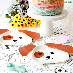 Juego de tenedor de plato desechable para perro de 150x245mm, Material de papel duradero para fiestas fáciles de limpiar, Kits de suministros desechables para fiestas - Product Image 2