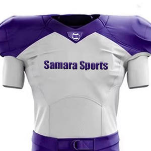 Ensemble d'uniformes de football américain à sublimation personnalisée-Grande taille à manches courtes respirant évacuant l'humidité - Product Image 4