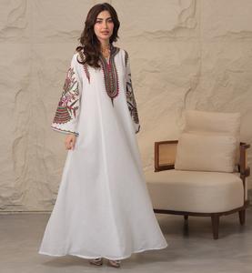 Wholesale Custom Luxury Stylish Petite Satin Abaya for Women Islamic Clothing Ruffle Sleeves Dubai Inspired Abaya <b>Dress</b> <b>Silk</b> - Product Image 1