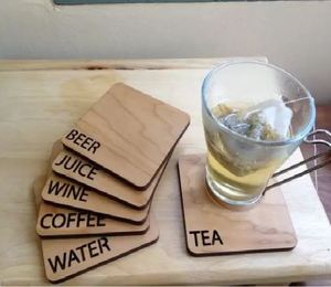 Dessous de verre en bois écologique de la meilleure qualité, tapis de table, sous-verres carrés avec logo privé, napperons en bois - Product Image 3
