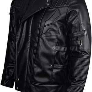 แจ็กเก็ตหนังผู้ชายขนาดใส่สบายสำหรับแจ็กเก็ตหนังของผู้ชายทำจากโรงงาน - Product Image 1