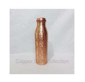 Customized 500ml Hammered Copper <b>Bottle</b> Simple Design Matt Polish Finish 100% Copper Material Low Thermal Direct <b>Drinking</b> Outer - Product Image 1
