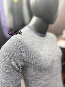 เสื้อสเวตเตอร์ถักแบบมีสายสำหรับผู้ชายเสื้อสเวตเตอร์คอกลมผ้าฝ้ายถักสีทึบสำหรับทุกเพศ - Product Image 4