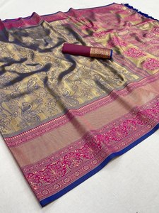 Saree Lụa Kanjivaram Mới Nhất Với Hoa Văn Mới Trong Năm 2023 - Product Image 6