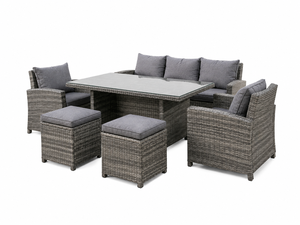Comfortable 6-Piece <strong>Outdoor</strong> Rattan Sofa Set with <strong>Extendable</strong> Side <strong>Tables</strong> and <strong>Dining</strong> <strong>Table</strong> - Product Image 5