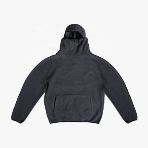 Unisex Vintage 100% Cotton Hoodie Drop Shoulder Full Zip Custom Screen Print Ninja <b>Balaclava</b> Streetwear Pocket Embroidered 6XL - Product Image 2