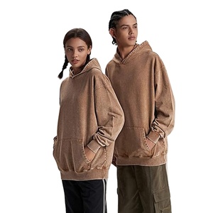 Sudadera con capucha extragrande de peso pesado para hombre, ropa de calle de invierno, lavado ácido para sudadera con estampado de hojaldre, fabricante - Product Image 5