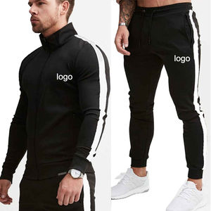 Personalizado de alta calidad de dos piezas de cremallera de talla grande para hombre Jogger chándal conjuntos Chandal Survetement Homme chándales de alta calidad - Product Image 5