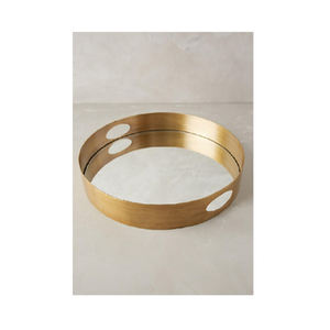 Bandeja de servicio de aluminio y vidrio con diseño estándar perfecta para uso en cocina y restaurante, bandejas de metal para servir comida de ACMI - Product Image 4