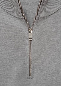 Prix de gros, pull pour homme à col montant zippé sur mesure, 100% coton tricoté, manches longues - Product Image 2