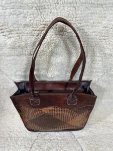 Morocco Design Moroccan Leather <b>Women's</b> Handmade Satchel <b>Bag</b> Boho Berber Vintage Style Genuine Leather Zipper Closure - Product Image 3