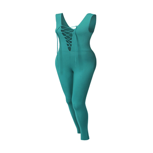 Combinaisons sans manches pour femmes grandes tailles, style streetwear, en spandex/polyester, avec cordon de serrage, respirantes, couleur personnalisée pour adultes. - Product Image 3