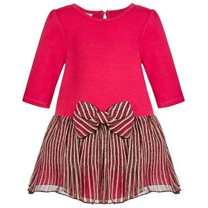 Vestito Rosso per Bambine Samara con Corpetto in Maglia e Gonna in Lurex, Taglia 12 Mesi, Collo Tondo e Decorazione a Fiocco - Product Image 1