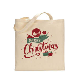 Bolsa de Tela de Algodón Navideña, Regalo de Navidad, Bolsas Festivas de Navidad - Product Image 1