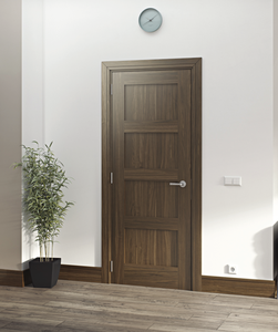 Porte intérieure de chambre à coucher en bois massif fini minimaliste, fabriquée sur mesure, avec prévention incendie - Product Image 3