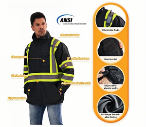 Haute visibilité veste de sécurité réfléchissante vêtements de travail veste de sécurité d'hiver logo personnalisé impression 3m vestes de sécurité de construction réfléchissantes - Product Image 2