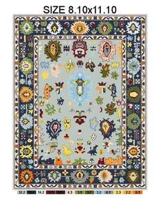 พรมผ้าวูลคอตตอนผ้าขนแกะสีกรมท่าผ้าคอตตอนลายแอบสแตรกสีสันสดใสทันสมัยทำด้วยมือสำหรับพื้นที่นั่งเล่นไม่ลื่นเป็นมิตรกับสัตว์เลี้ยง - Product Image 5