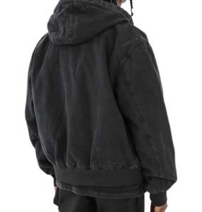 Sweat-shirts en denim 3D personnalisés pour hommes - 100% coton, style zippé, coupe ample, longueur courte, avec poche - Product Image 5