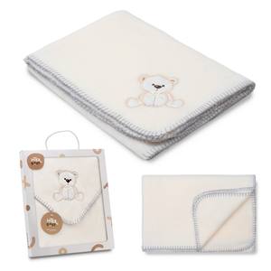 Beige 80x110 cm Mod. Manta Bordada Osso Lazo con Técnica de Tejido y Patrón de Personajes - Product Image 1