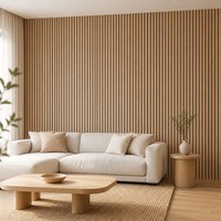 Panneau mural acoustique en bois, panneau absorbant le son à lattes, grain de bois naturel, revêtement intérieur pour la maison, le bureau, l'hôtel