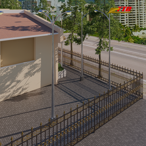 Paneles de esgrima de Casa hechos de hierro forjado con puerta exterior diseño clásico de valla de jardín para un paisaje moderno - Product Image 6