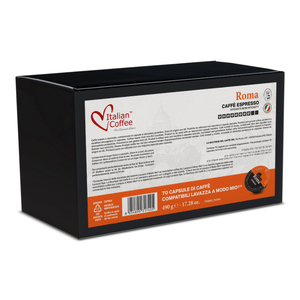 70 capsules de café italien Roma Espresso compatibles avec Lavazza A Modo Mio* - Product Image 1
