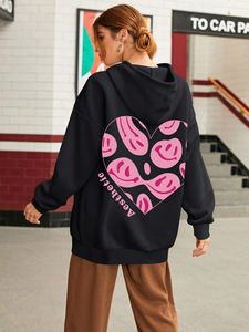 Vente en gros de services OEM Top à capuche en coton à manches longues pour femmes Nouvelle arrivée Couleur unie Vêtements de mode Top à capuche pour femmes - Product Image 2