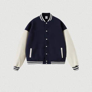 แจ็คเก็ตวาร์ซิตี้ผู้ชายผ้าแคนวาสคุณภาพสูง พิมพ์ลายดิจิทัล ปักโลโก้ตามสั่ง ผ้าขนสัตว์ 100% สไตล์วินเทจ ระบายอากาศได้ดี แห้งเร็ว - Product Image 2