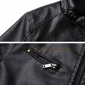 Pakistan Made High Quality <b>Winter</b> <b>Leather</b> <b>Jacket</b> with Stand Collar and Front Logo-Private Label OEM Service - Product Image 4