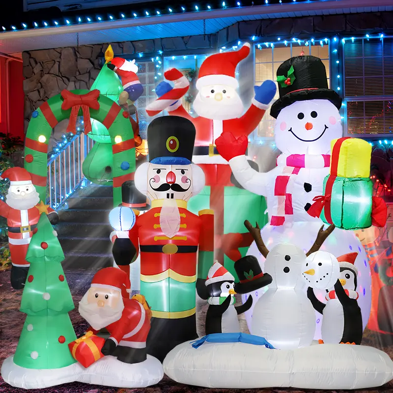 Opblaasbare Kerstversiering Buitentuin Decoratie Opblazen Sneeuwman Santa Claus Boom Kerst Inflatables