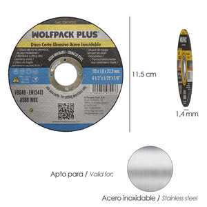 Disco Abrasivo per Acciaio Inossidabile Ø/ 115 x 22,2 mm Spessore 1,0 mm. - Product Image 2