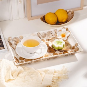 Bandeja de Nácar al por Mayor, Diseño Circular Marrón, Rectangular, Hecha a Mano, para Servir, Decoración del Hogar y Regalos - Product Image 3