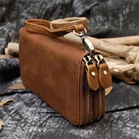 Dompet Wanita Vintage Kulit Asli Panjang dengan Penutup, Ukuran Dapat Disesuaikan & Kapasitas Besar untuk Perjalanan-LSW-0009