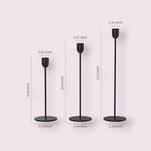 Support à bougies en métal noir moderne, artisanat indien, résistant à la chaleur, écologique, différentes hauteurs, décoration pour la maison et les événements, Pâques, Noël - Product Image 2