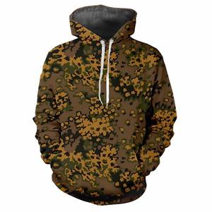 Sudadera con capucha de algodón personalizada unisex de peso pesado con cremallera sudadera de diseño de camuflaje sólido para hombre ropa de invierno con logotipo personalizable - Product Image 3
