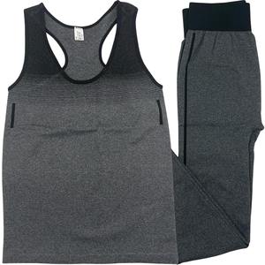 Conjuntos de Yoga de Alta Calidad para Mujer, 2 Piezas, Colores Sólidos Personalizables con Logotipo, Spandex/Poliéster, Ropa Deportiva para Gimnasio, Top Ventas, Elegante - Product Image 1