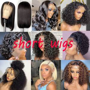 Brazil tóc ren phía trước tóc giả, trinh nữ Remy 100% thực sự tóc giả tóc con người, ngắn sóng nước <span class=keywords><strong>Bob</strong></span> Tóc Giả Brazil sóng tự nhiên - Product Image 4