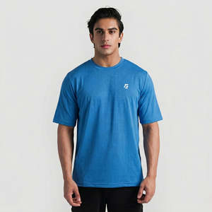 T-shirt de compétition RP (Bleu Impérial) 100% Polyester Respirant Compressé 200g Tricoté Confortable Fibre de Coton/Bambou - Product Image 1