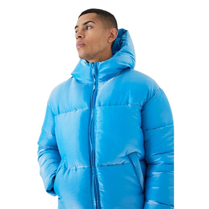 2025 Detachable Custom Embroidery Logo Men's Hooded Custom Warm <b>Thick</b> Outdoor Winter Coat <b>Quilted</b> Padded Bubble Jacket - Product Image 4