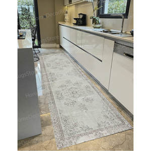 Green and Gray Printed <b>Rug</b>: Minimal, Soft Tones, <b>Vintage</b> Style,With Pile Soft <b>Rug</b> - Product Image 4