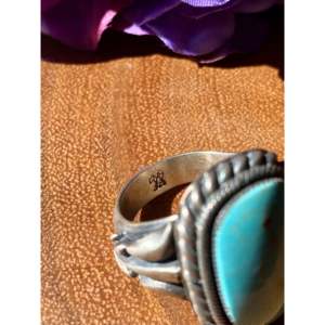 Bague pour homme en argent sterling avec turquoise Kingman, taille 11.25, fabrication artisanale Navajo, sertie de pierres naturelles - Product Image 5