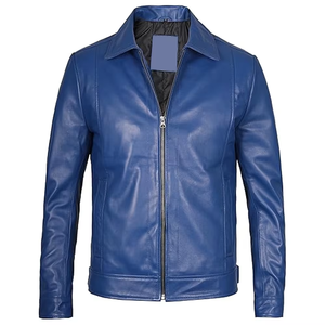 Veste en cuir véritable pour homme de haute qualité personnalisée Vêtement d'hiver Style vintage Veste en cuir de chèvre - Product Image 1