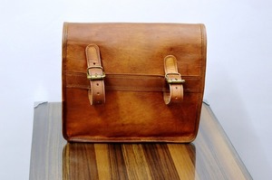 오토바이 다크 브라운 가죽 파우치 안장 패니어 <span class=keywords><strong>2</strong></span> 가방 - Product Image 3